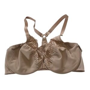Glamorise 1246 Front Closure Underwire Bra Nude Lace T-Back 40DD Womens